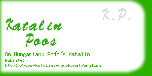 katalin poos business card